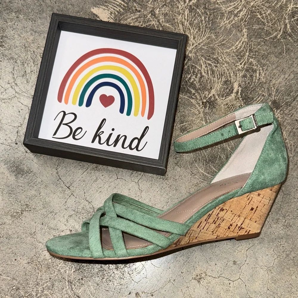 * Charles By Charles David Green Suede Wedges